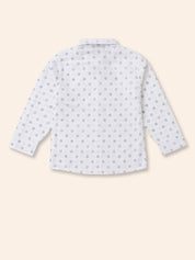Toddler Boy Gentleman Outfit – Printed Shirt, Vest and Bow Tie Set