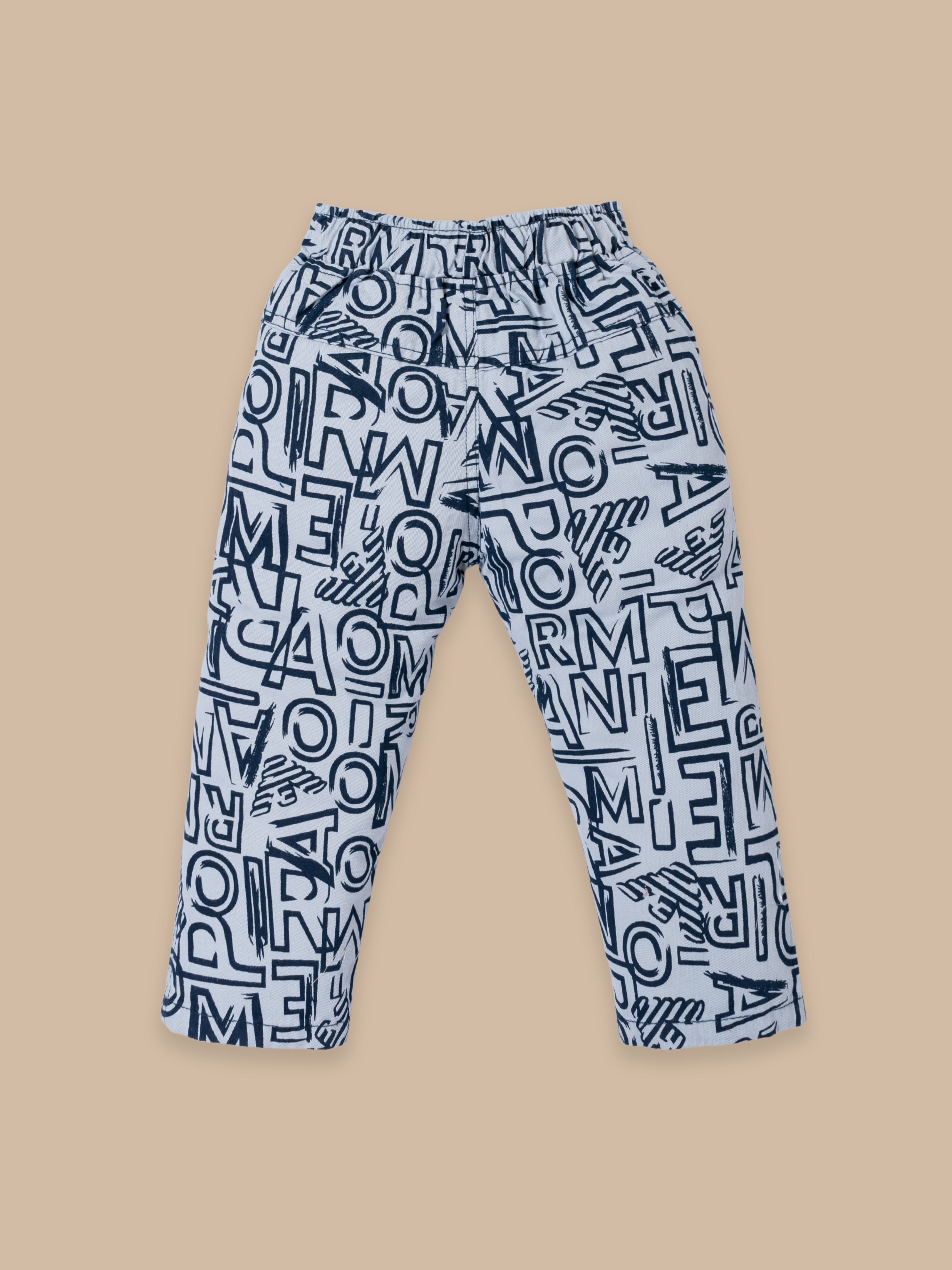 Boys Winter Outfit Set – Warm Sweatshirt & Pant | Navy & Brown