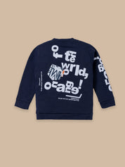 Boys Winter Outfit Set – Warm Sweatshirt & Pant | Navy & Brown