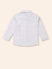 Toddler Boy Gentleman Outfit – Printed Shirt, Vest and Bow Tie Set