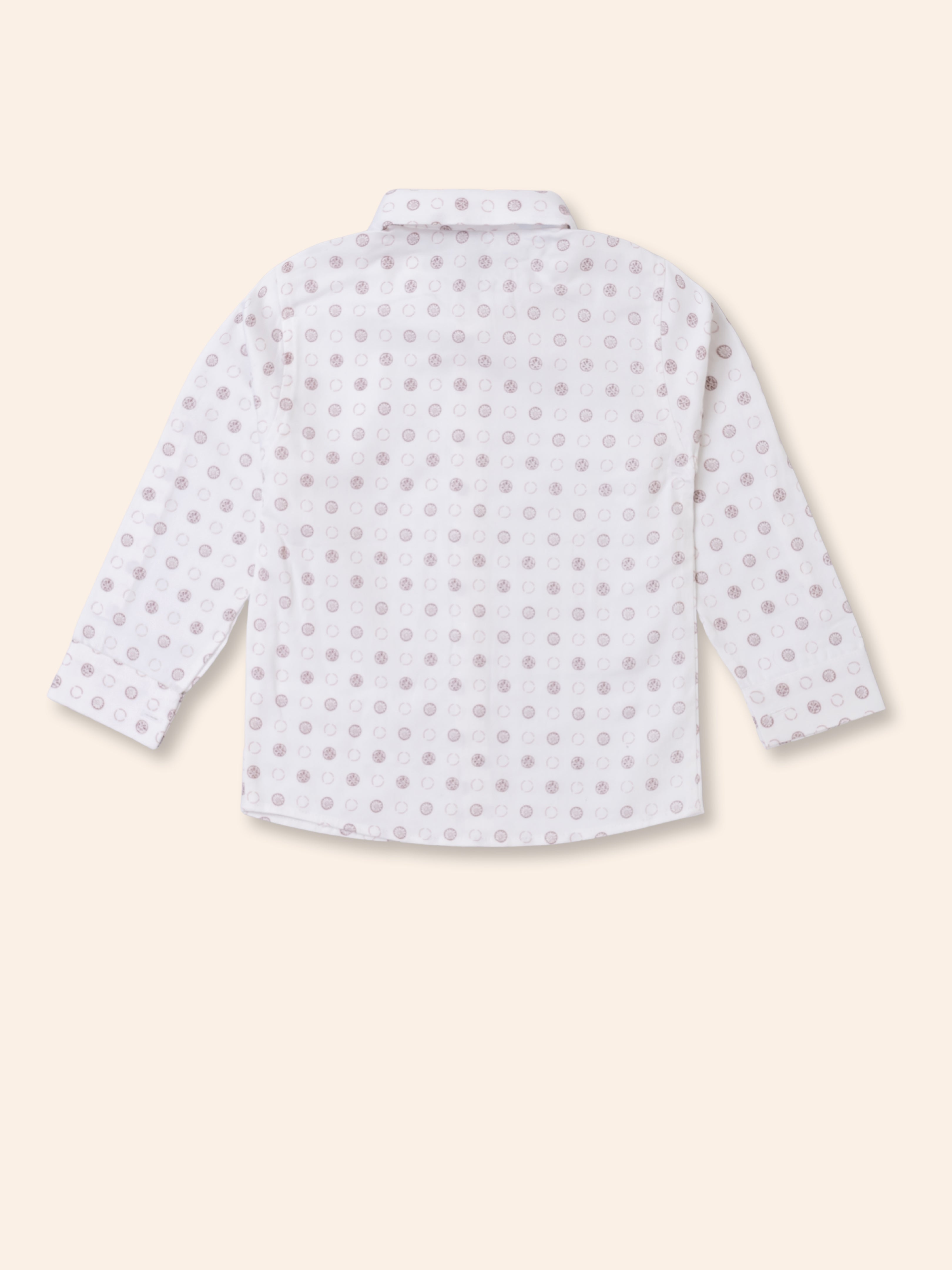 Toddler Boy Gentleman Outfit – Printed Shirt, Vest and Bow Tie Set