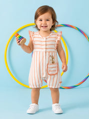Baby Girls Striped Bunny Jumpsuit Dress