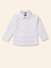Toddler Boy Gentleman Outfit – Printed Shirt, Vest and Bow Tie Set