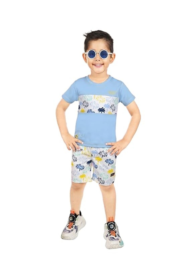 CHOO CHOO Boys T-shirt Hosiery Shorts Pant Combo