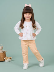 Girls Full Sleeve Top with Wide Leg Pants