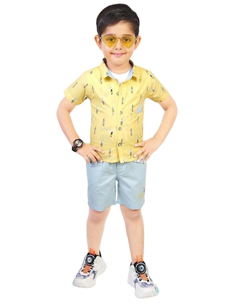 CHOO CHOO Boys Shirt, Shorts and T-shirt Clothing Set