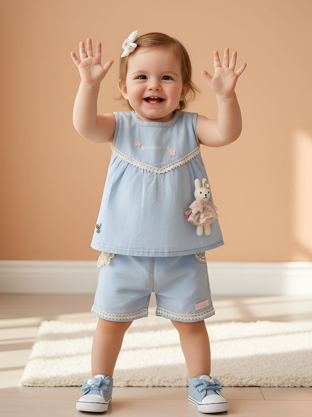 Cotton Aplic Co-ord Set