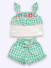 Pure Cotton Top with Printed Shorts