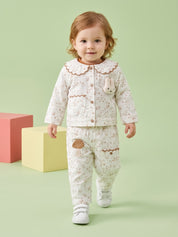 Baby Girl Jacket with Inner Top and pant Set