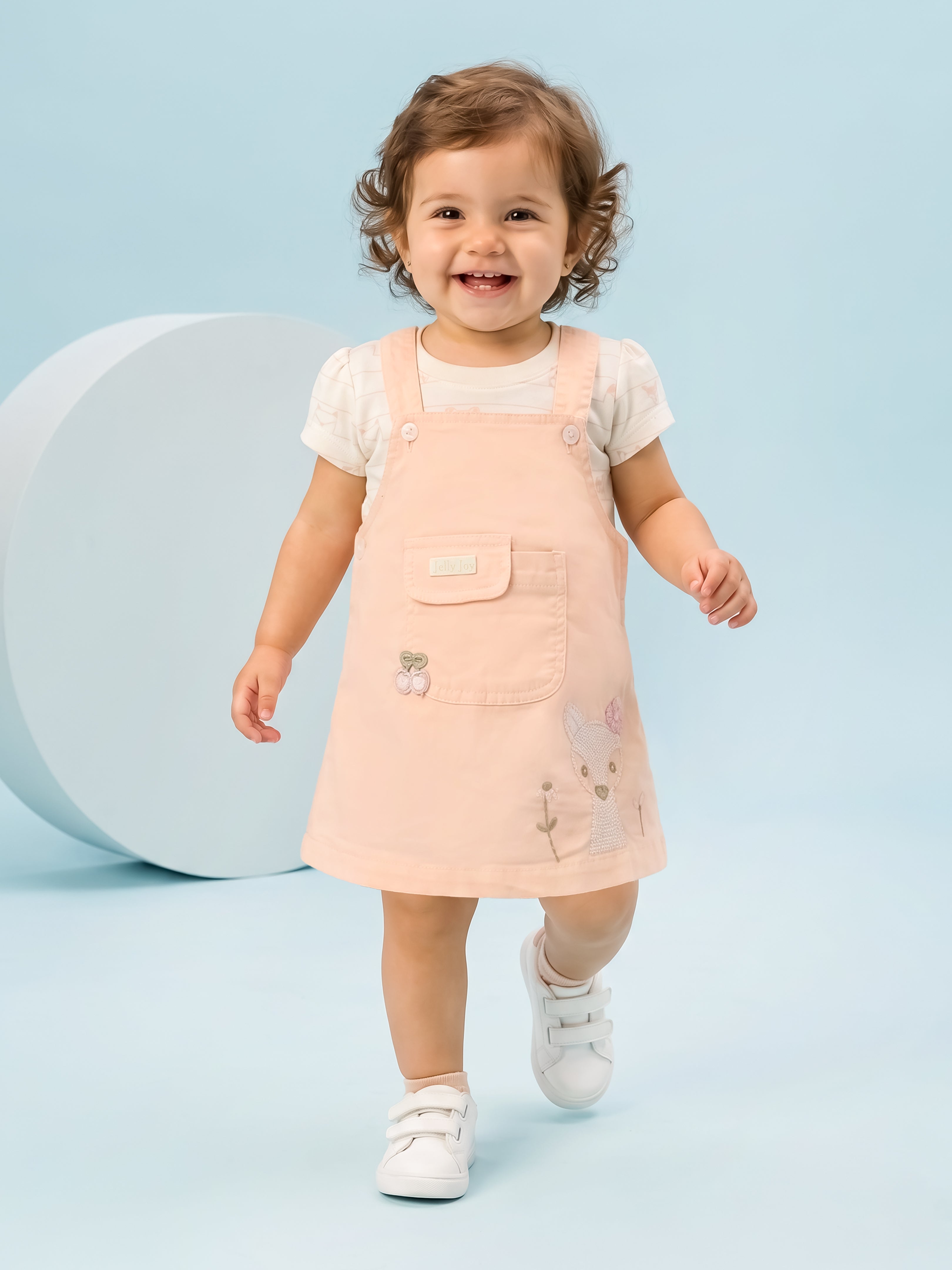 Baby Girls Dungaree Dress Set