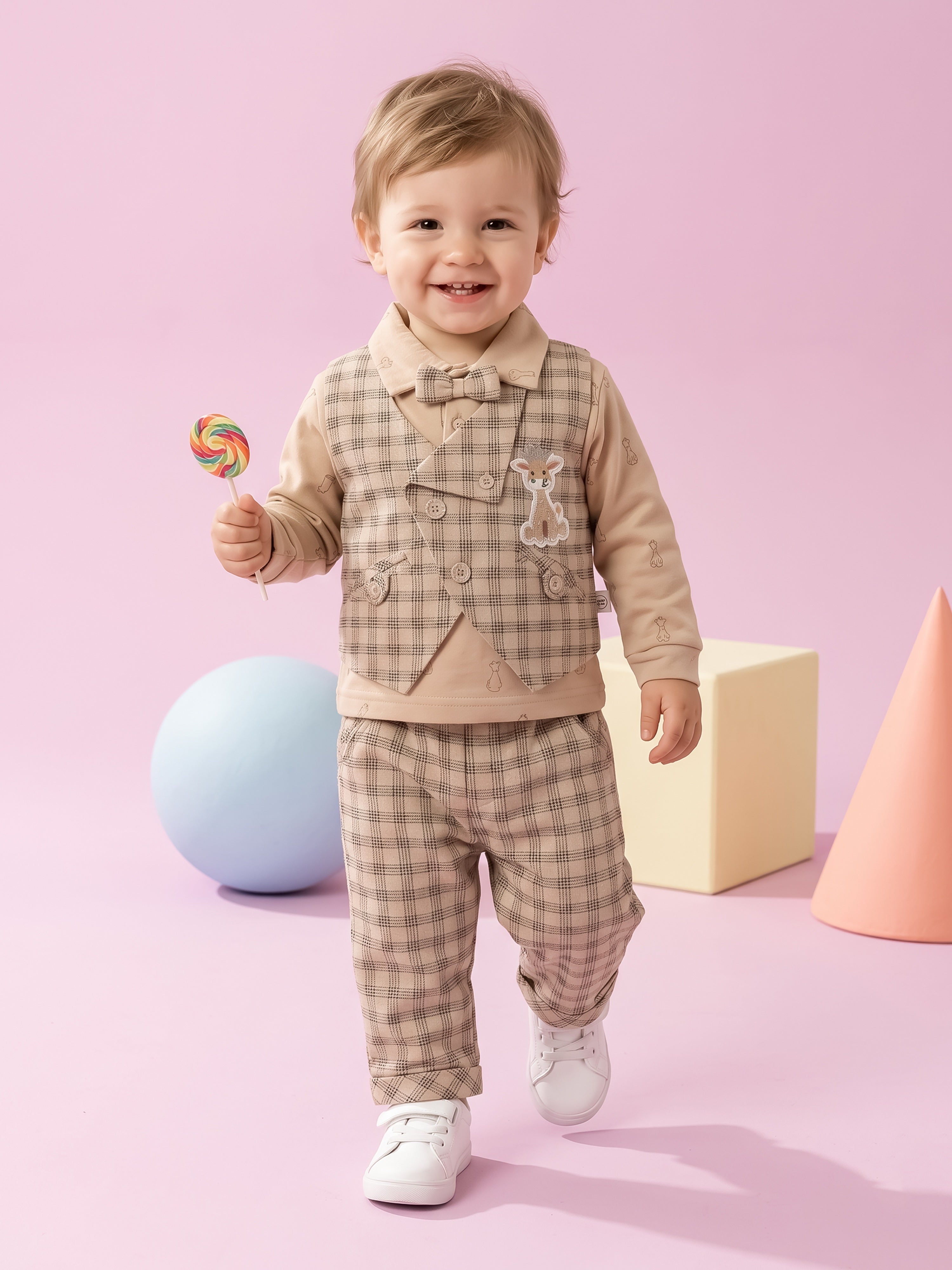 Baby Boy Plaid Vest & Trouser Set
