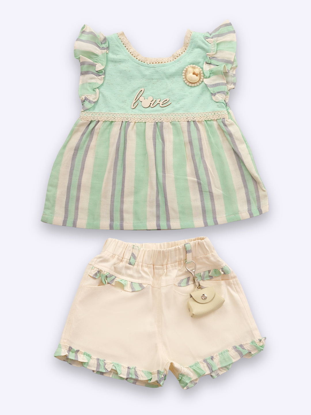 KIKO Baby Girls Printed Top with Shorts