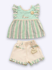 KIKO Baby Girls Printed Top with Shorts