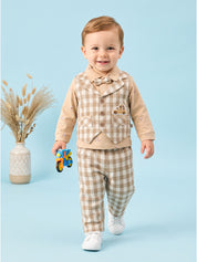Baby Boys 3-Piece Checked Party Suit