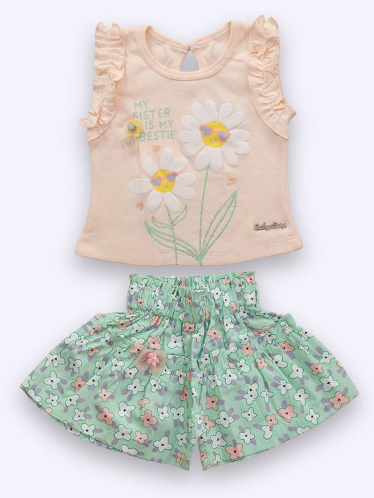 Baby's Day Girls Cotton Top with Shorts