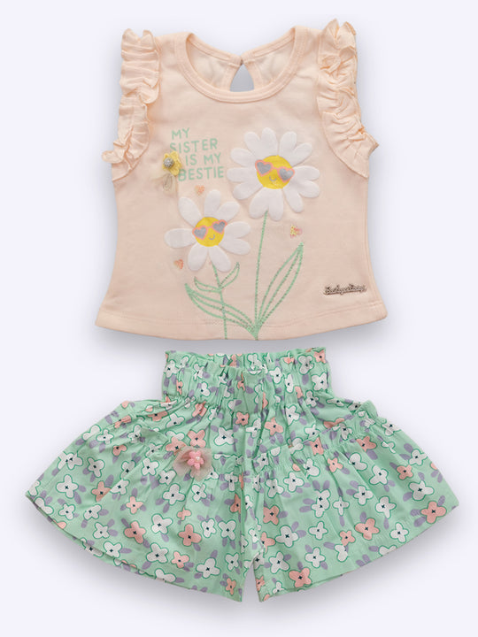 Baby's Day Girls Cotton Top with Shorts