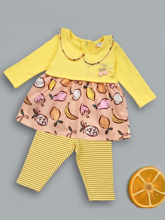 Girls Printed Top with Leggings