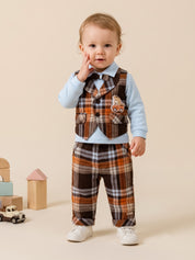 Baby Boy Plaid Vest & Trouser Set