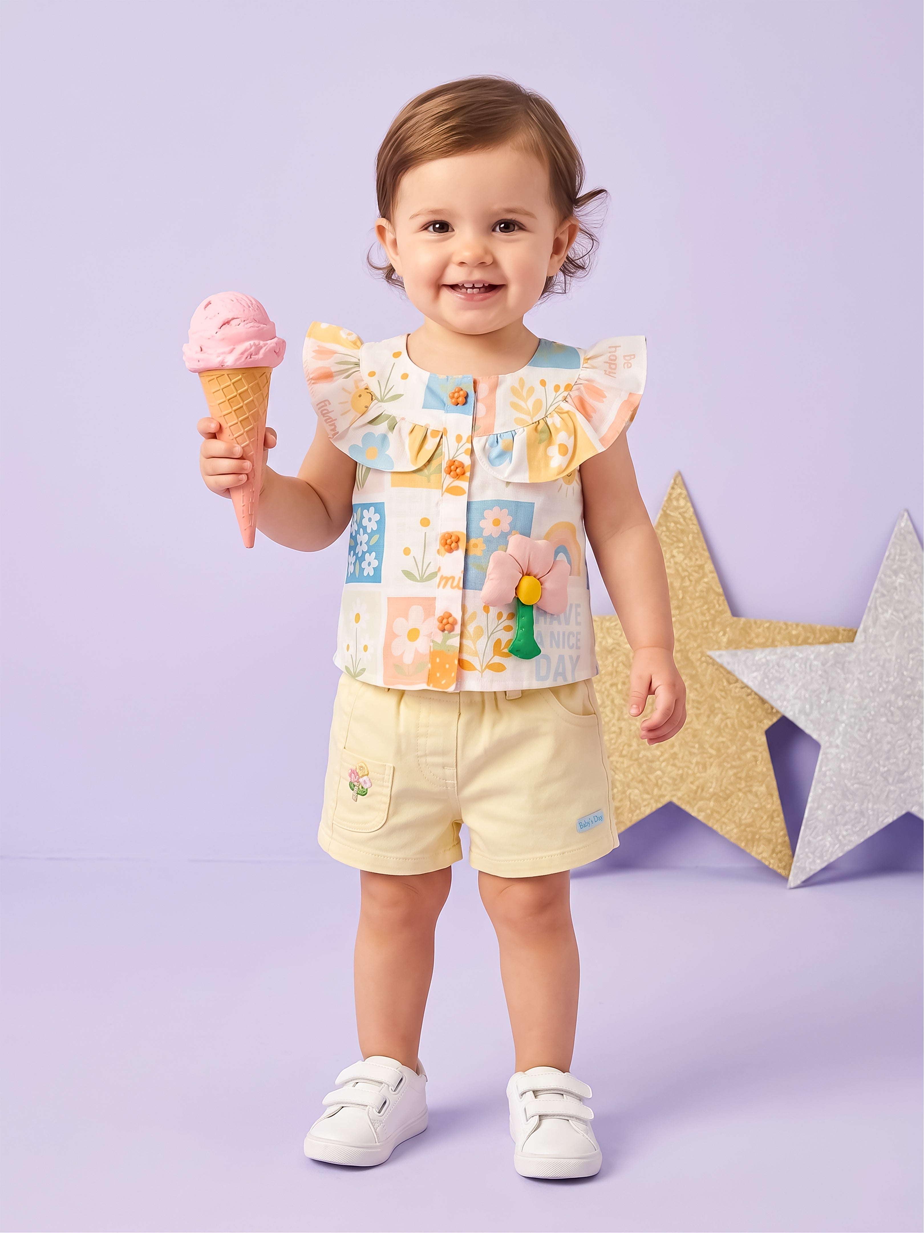 Baby Girls Top & Shorts Clothing Set