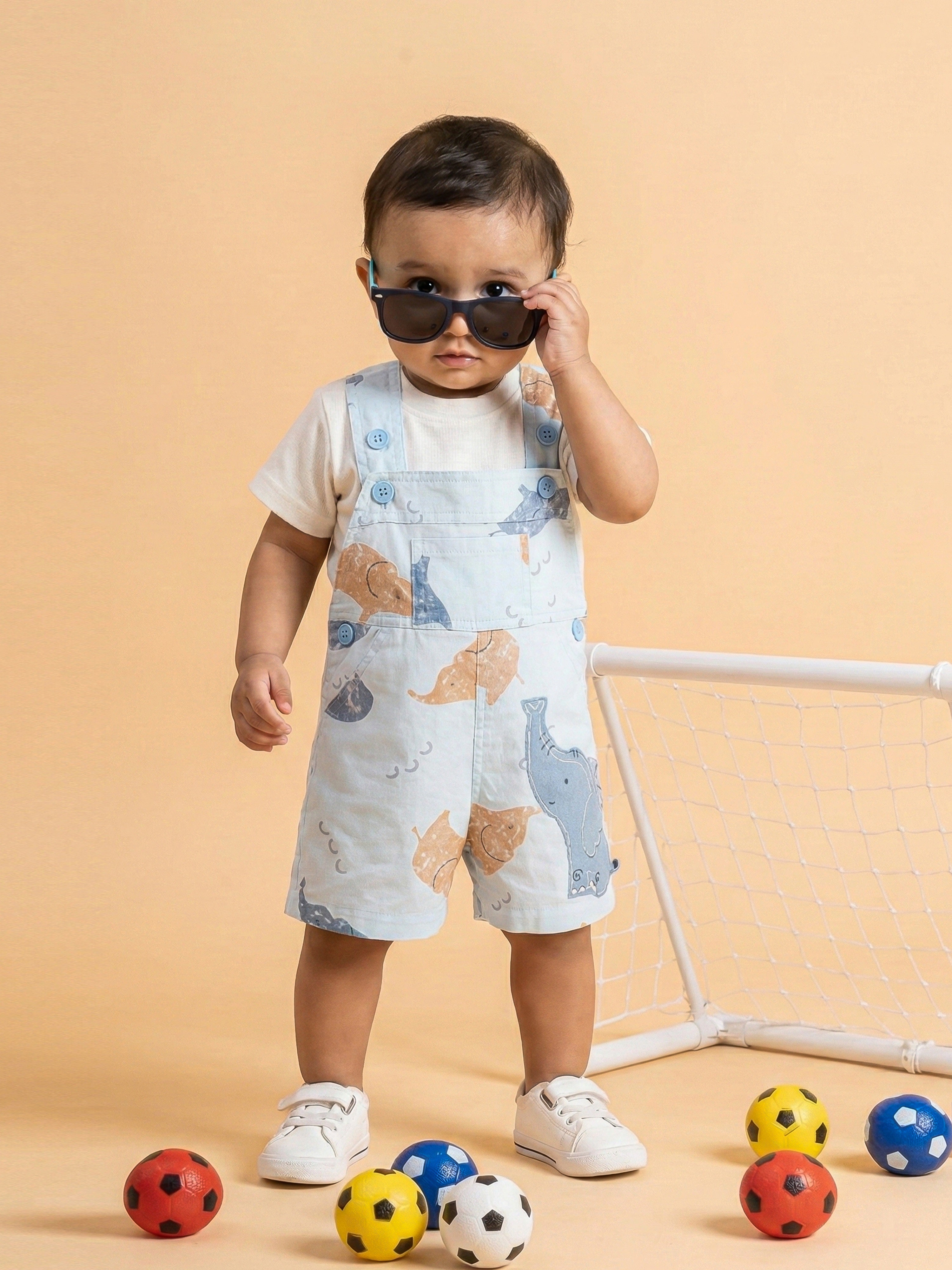 Printed  Dungree For Baby Boys