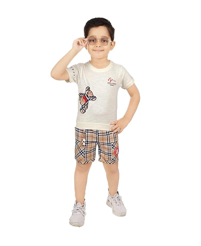 CHOO  CHOO Boys Cotton T-shirt and shorts