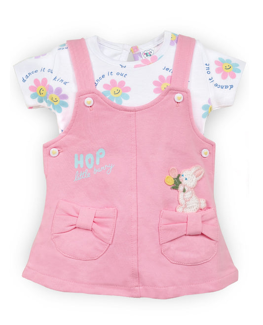 BABY'S DAY Printed Cotton Dungaree With T-Shirt