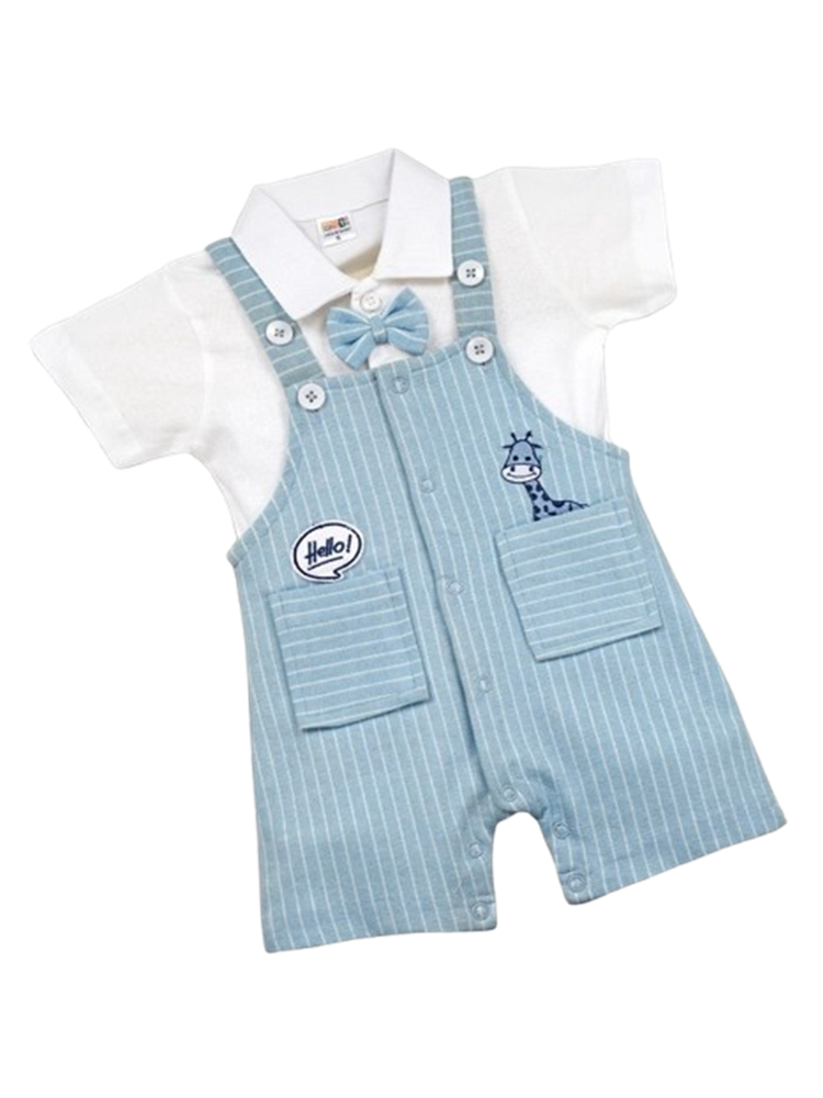 Pompidou Dungaree For Baby Boys Casual Printed