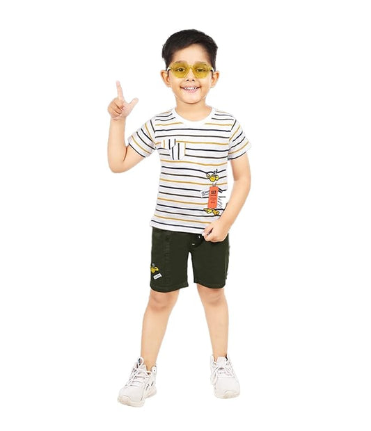 CHOO CHOO Boys Cotton Printed T-shirt and shorts