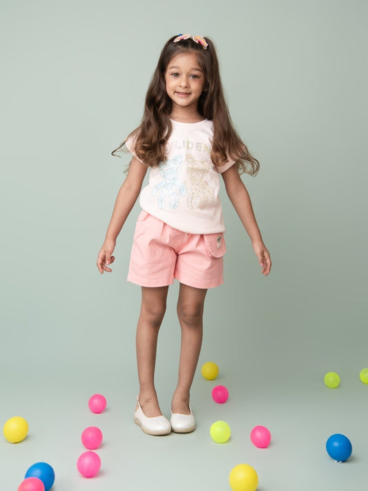 KETI MINI HD Printed Pure Cotton Top With Shorts Clothing Set