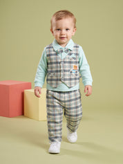 Baby Boy Plaid Vest & Trouser Set