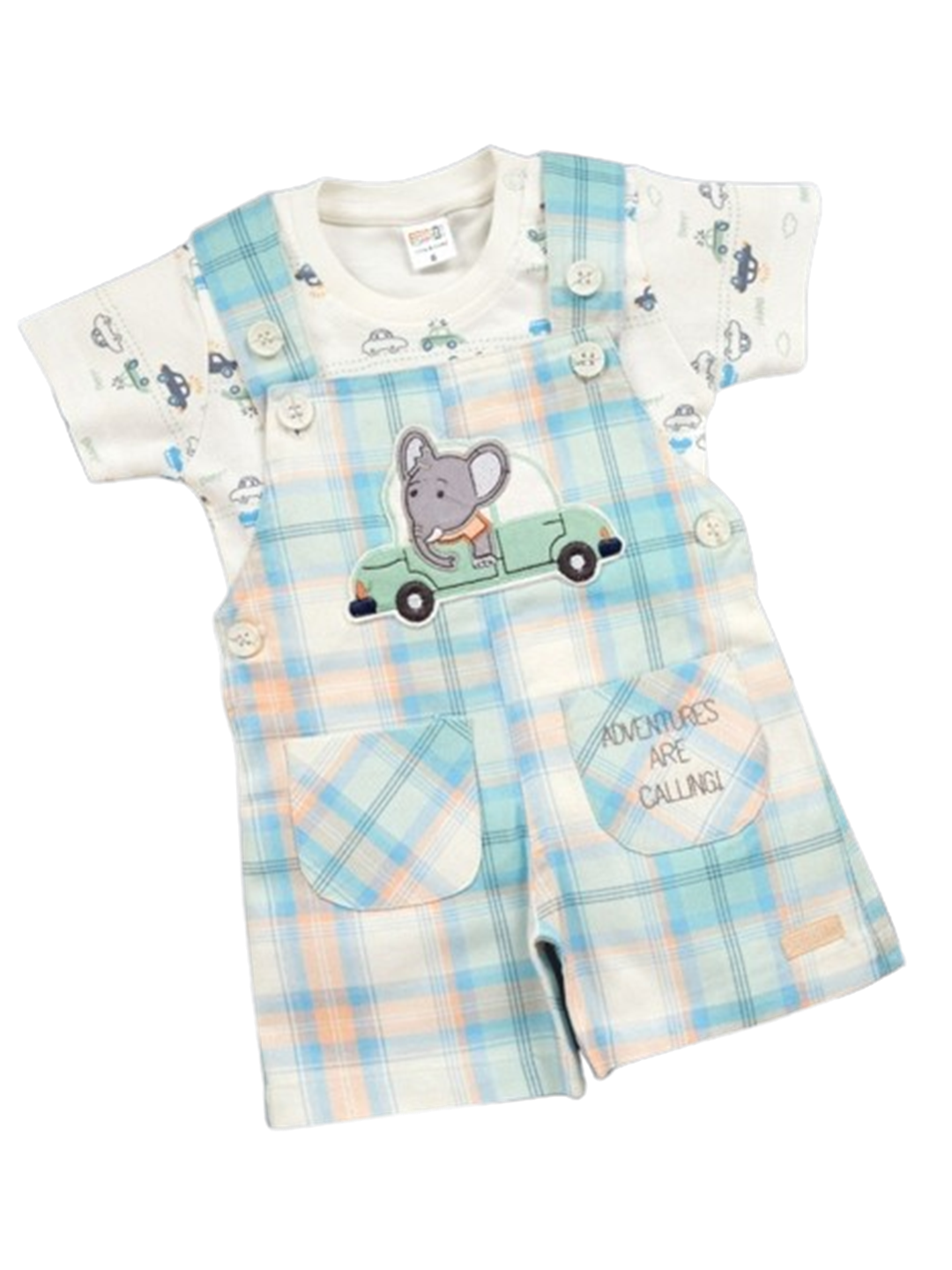 Half Sleeves Dungree For Baby Boys