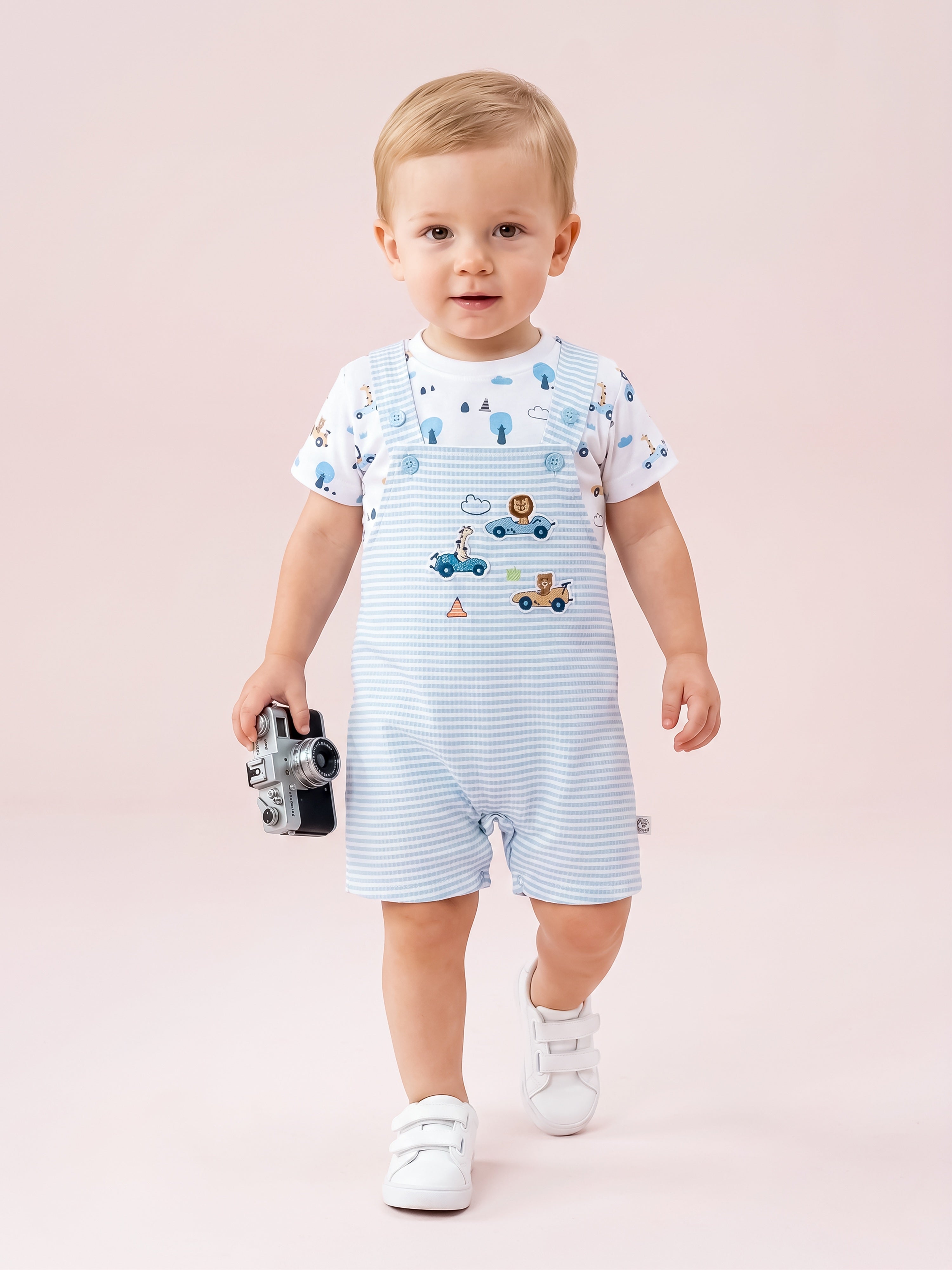Dungaree For Baby Boys Casual Printed