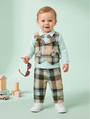 Baby Boy Plaid Vest & Trouser Set