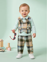 Baby Boy Plaid Vest & Trouser Set