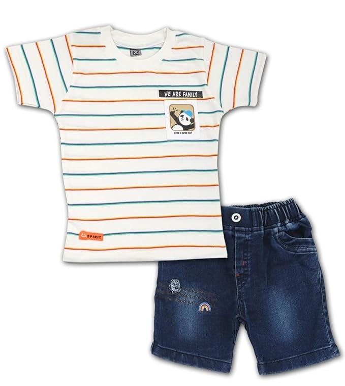 Junior Boss Boys Printed Cotton Clothing Set