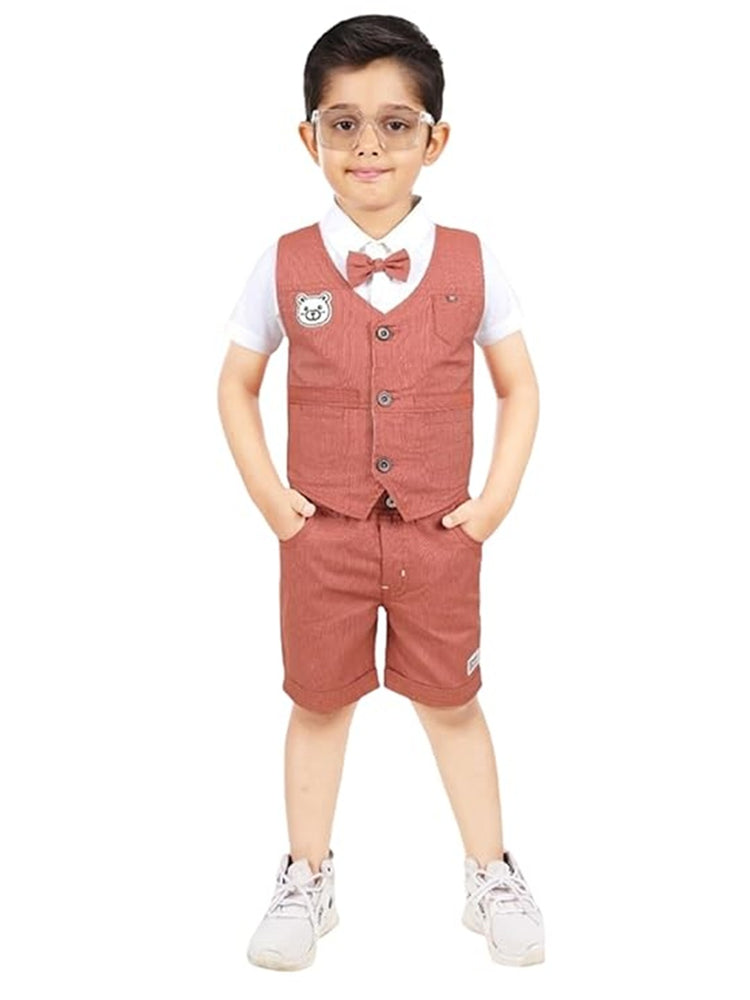 CHOO CHOO Jacket & Shorts Pant with Shirt+Tie for Boys