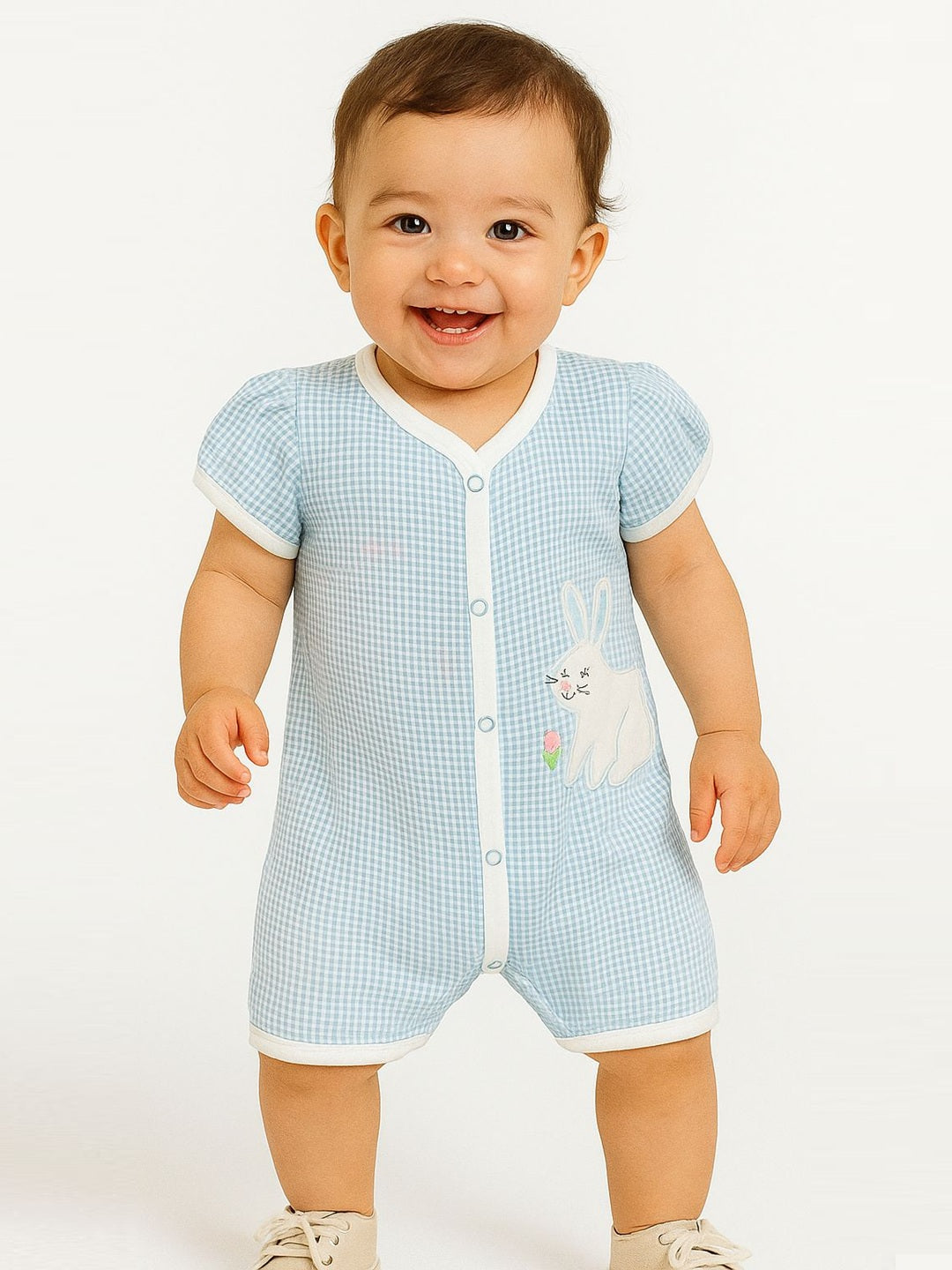 Infant Girls Self Design Cotton Rompers