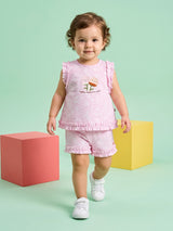 Baby Girls Floral Ruffle Top & Shorts Set