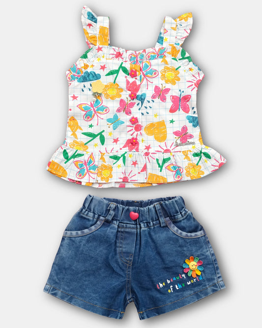 BABY'S DAY Sleeveless Tops and Denim Shorts