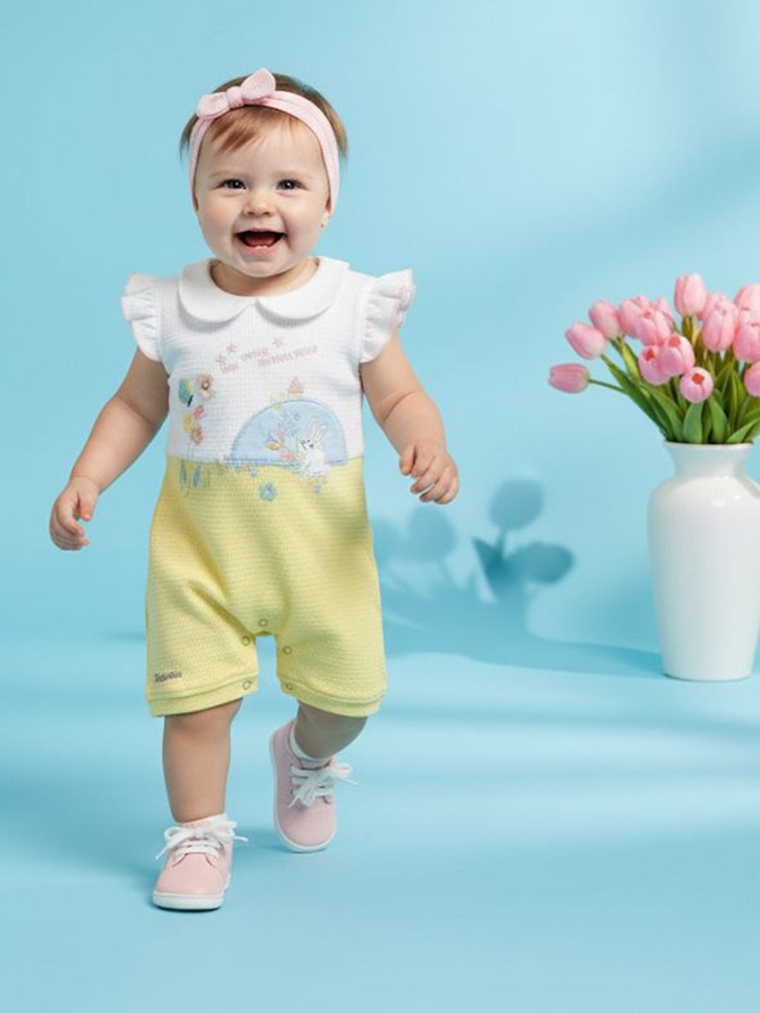Infant Girls Embroidery Cotton Rompers