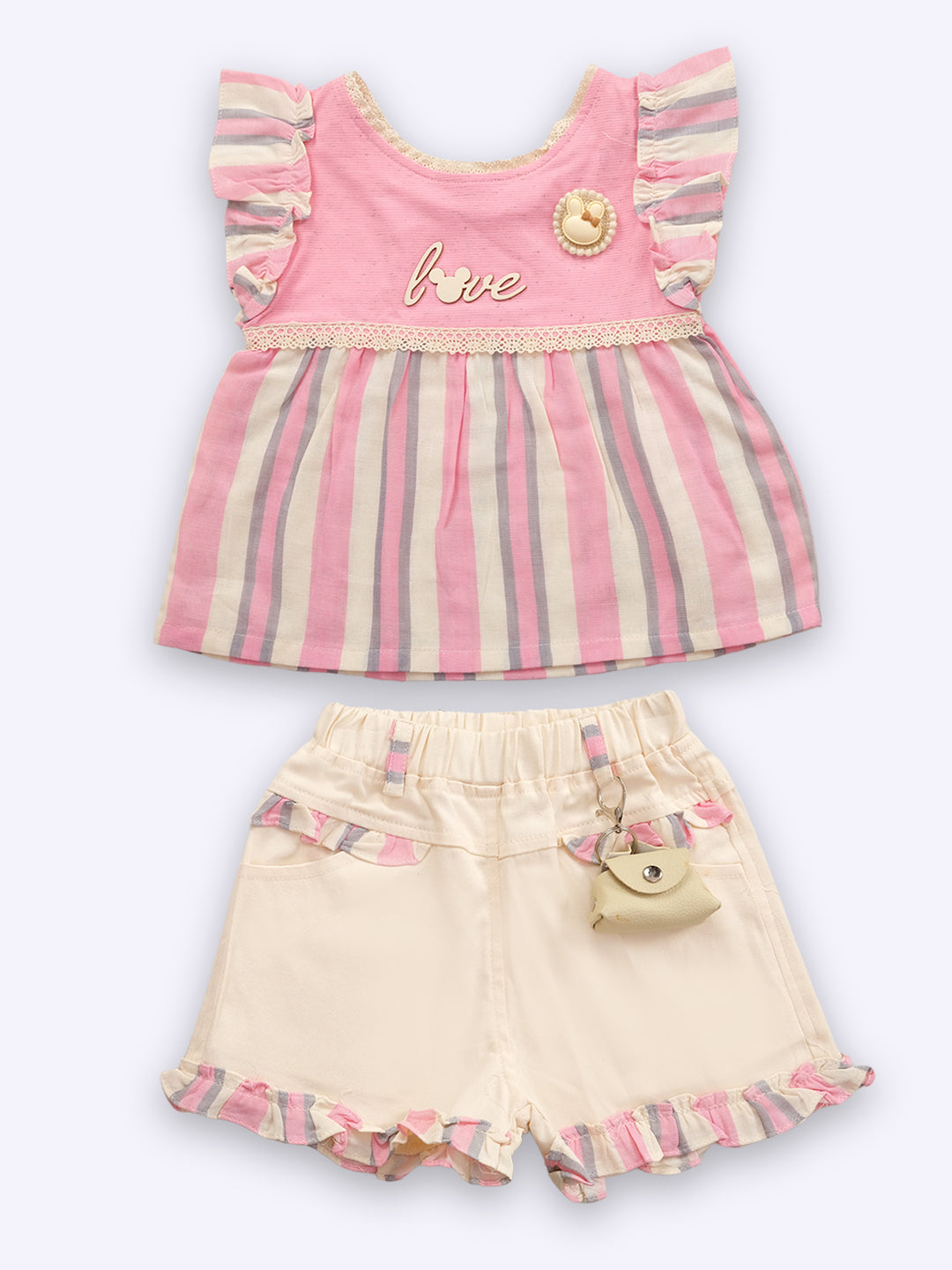 KIKO Baby Girls Printed Top with Shorts