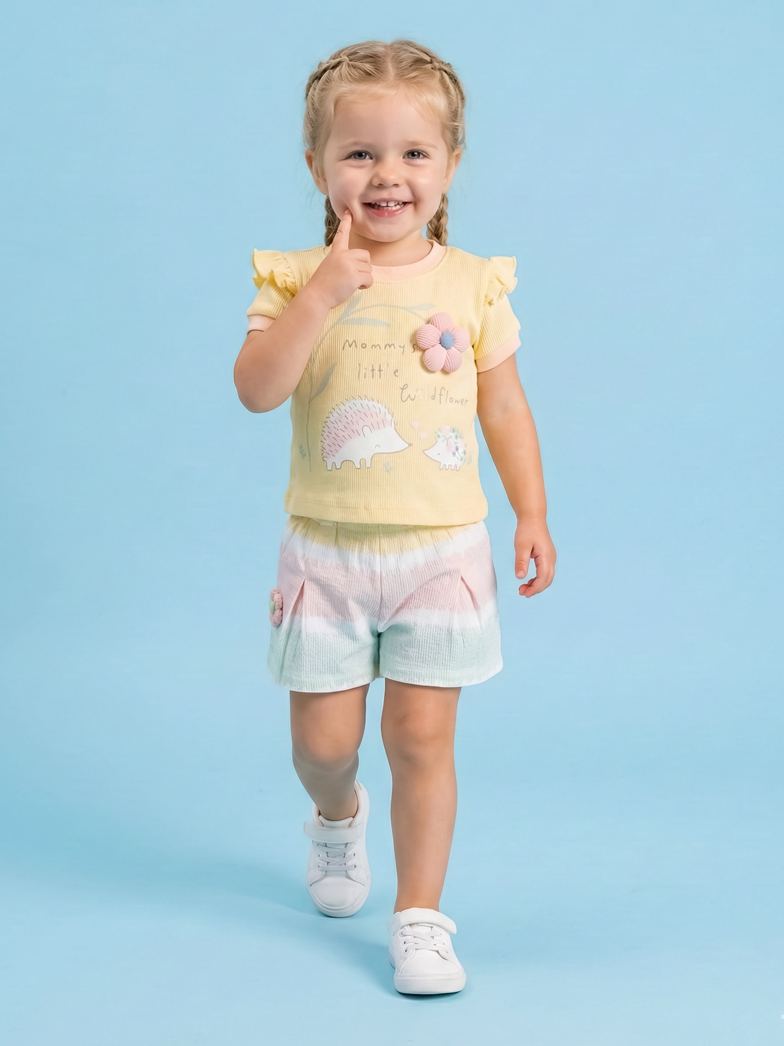 Infant Girls Cotton T-Shirt & Shorts Set