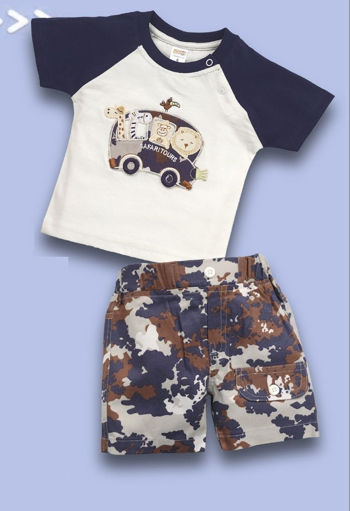 Pompidou Baby Boys Casual Shirt with Shorts