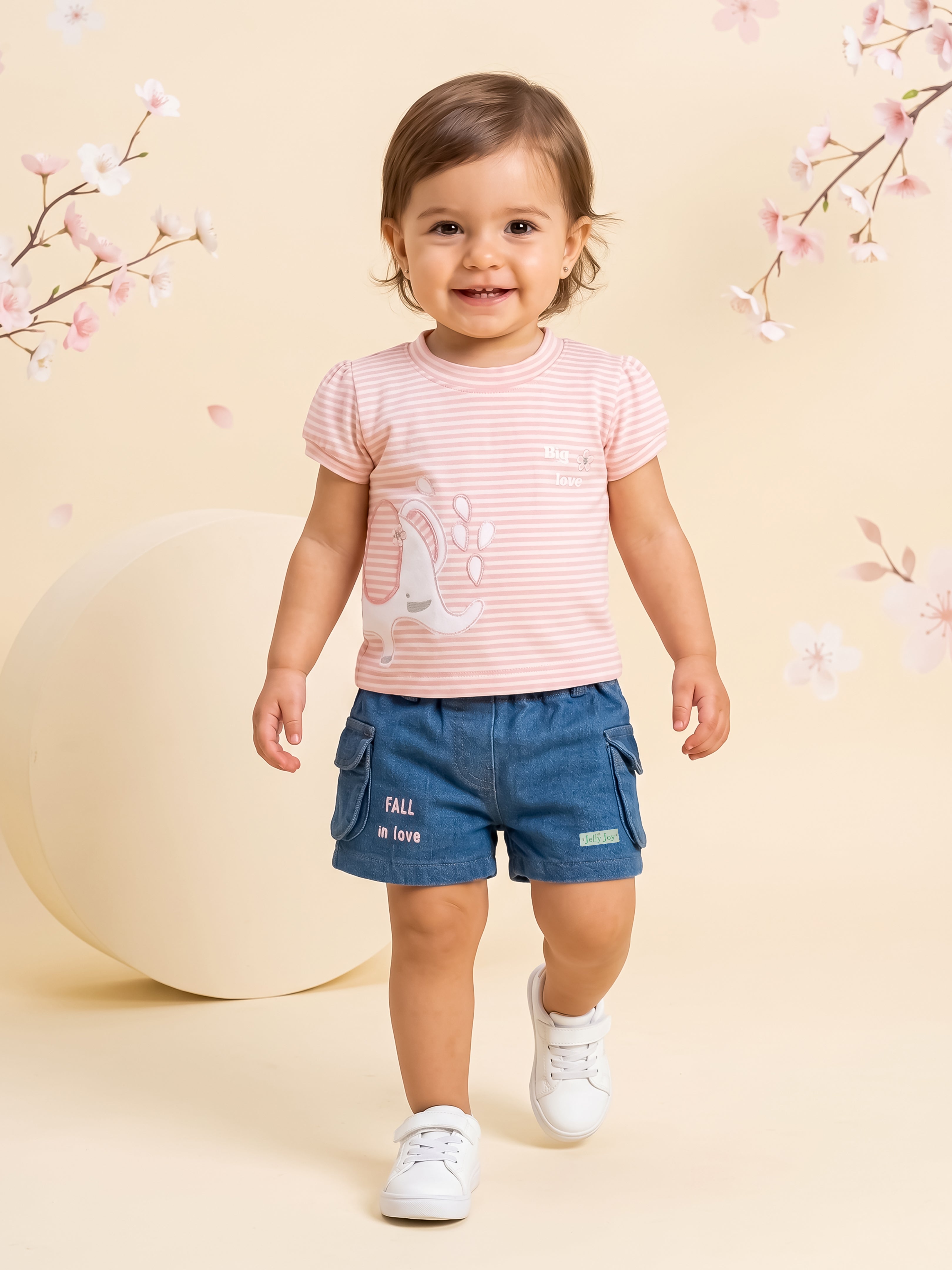 Baby Girls Top with Denim Shorts