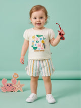 Baby Girls 2-Piece Ocean Shorts Set