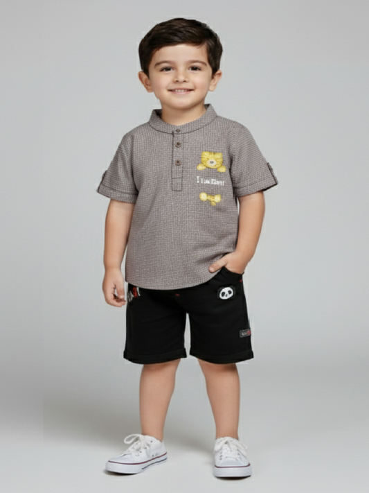 CHOO CHOO Baby Boy Short Sleeve T-shirts and Shorts Set