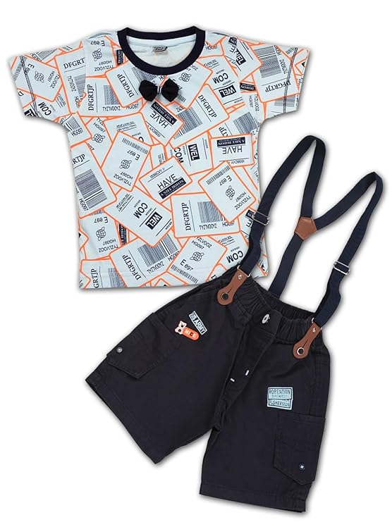 Junior Boss Kids Boys Cotton Round Neck Clothing Set