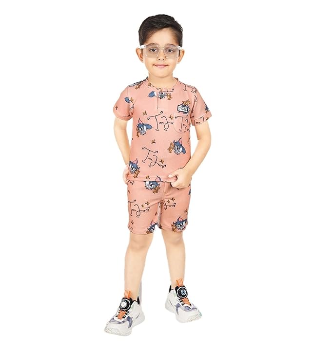 CHOO CHOO Boys Cotton Printed T-shirt and shorts