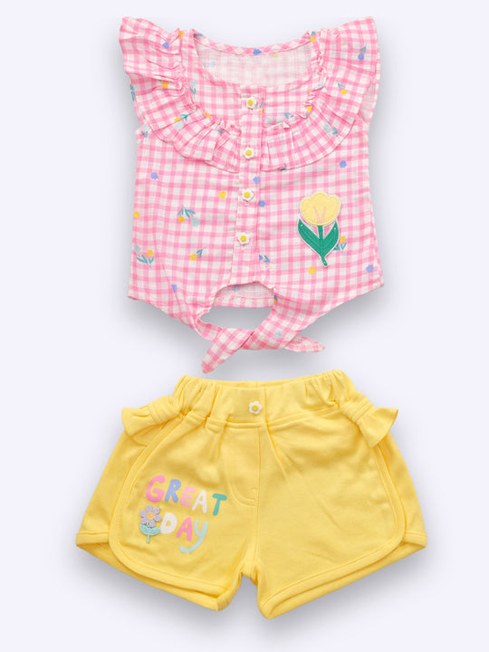 Baby's Day Girls Pure Cotton Top and Shorts