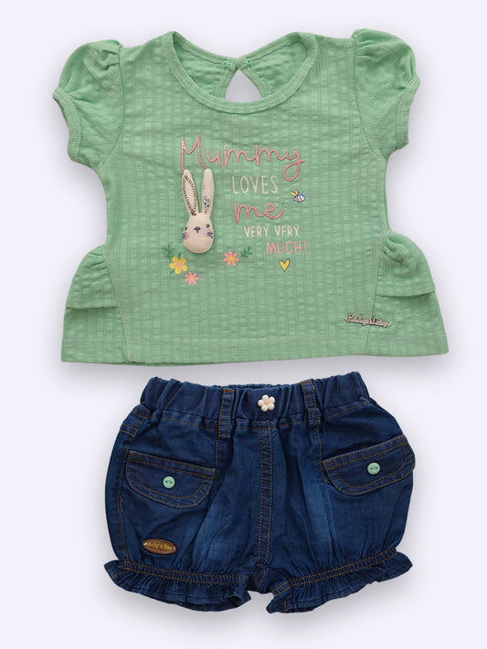 Baby's Day Girls Cotton Top and Shorts